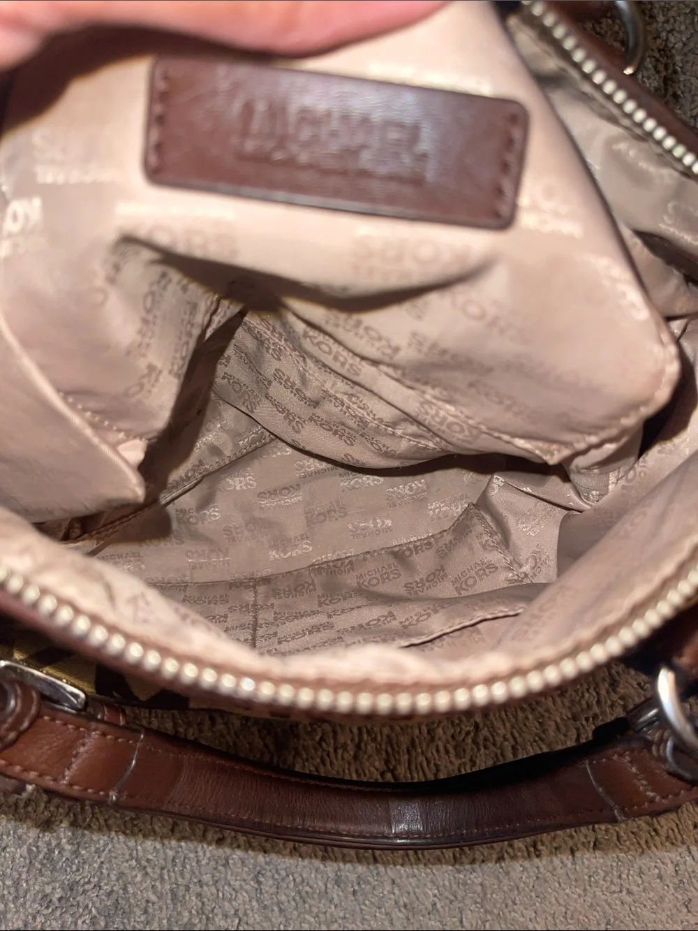 Michael Kors Brown MK Signature Logo Duffel Bag